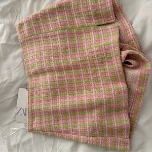 Pink and Green Tweed Skirt